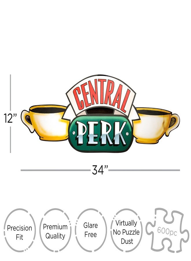 AQUARIUS Friends Central Perk Puzzle (2-Sided Shaped 600 Piece Jigsaw Puzzle) - Glare Free - Precision Fit - Officially Licensed Friends TV Show Merchandise & Collectibles - 34 x 12 Inches - Image 3